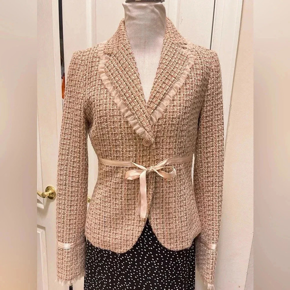 Laundry by SHELLI SEGAL jacket with satin belt tie - Picture 3 of 11